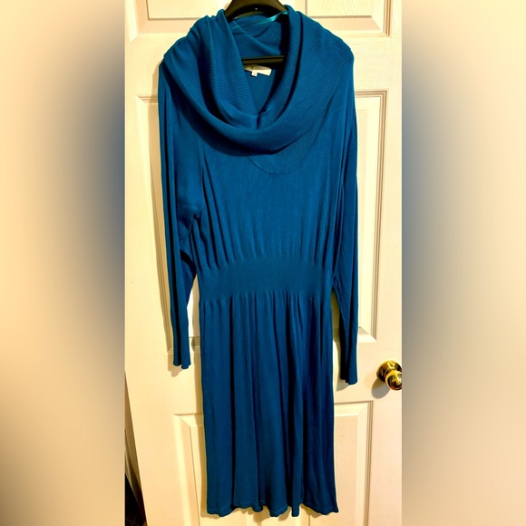 Additional Elle AE City 1X cowl neck knit long sleeve dress - Picture 1 of 5